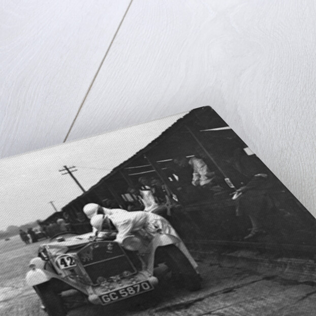 Alfa Romeo of KD Evans in the pits at the JCC Members Day, Brooklands, 4 July 1931 by Bill Brunell