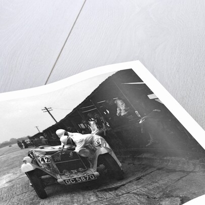 Alfa Romeo of KD Evans in the pits at the JCC Members Day, Brooklands, 4 July 1931 by Bill Brunell