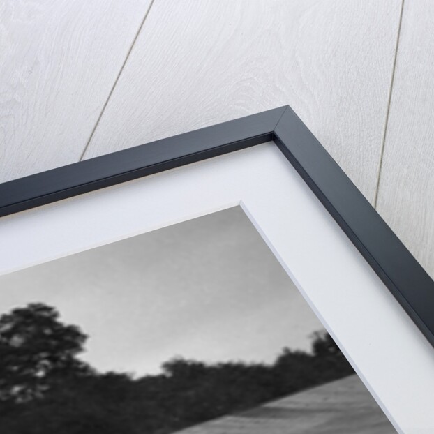 Cars racing on the banking at a JCC Members Day, Brooklands by Bill Brunell