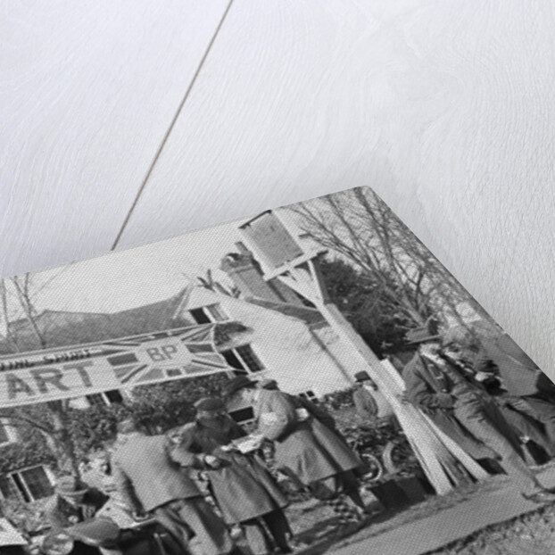 Start line for the Surbiton Motor Club Grand Cup, the Talbot Hotel, Ripley, Surrey, 1929 by Bill Brunell