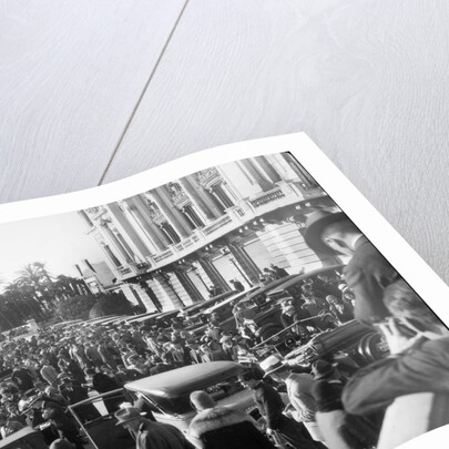 Crowds in the street for the Monte Carlo Rally, 1930. by Bill Brunell