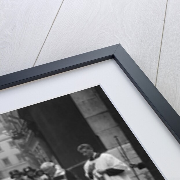 600 cc Douglas motorcycle combination and a Morris Minor at a motor vehicle blessing ceremony by Bill Brunell