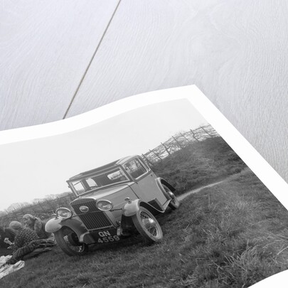 Three women having a picnic during a road test of a Triumph Scorpion, 1931 by Bill Brunell