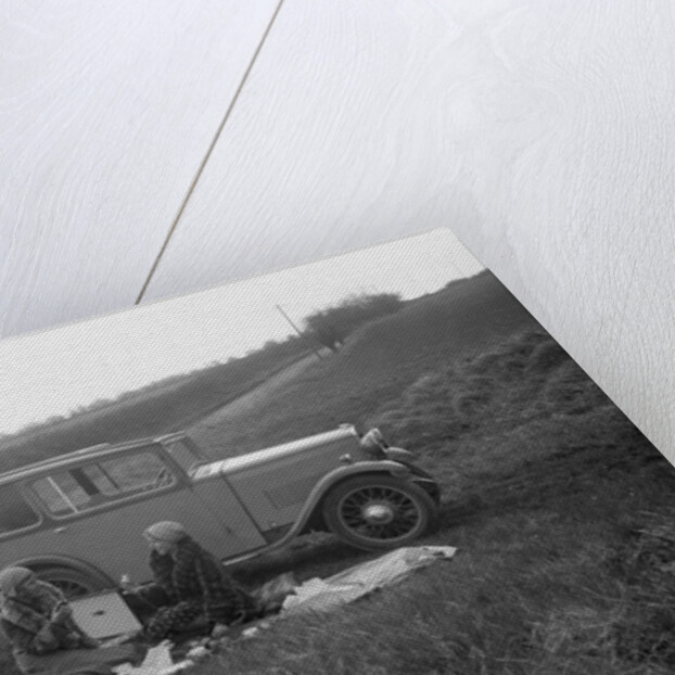 Three women having a picnic during a road test of a Triumph Scorpion, 1931 by Bill Brunell