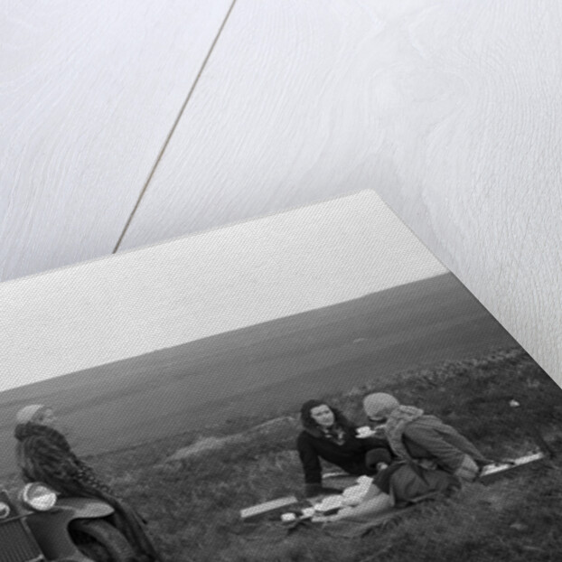 Three women having a picnic during a road test of a Triumph Scorpion, 1931 by Bill Brunell