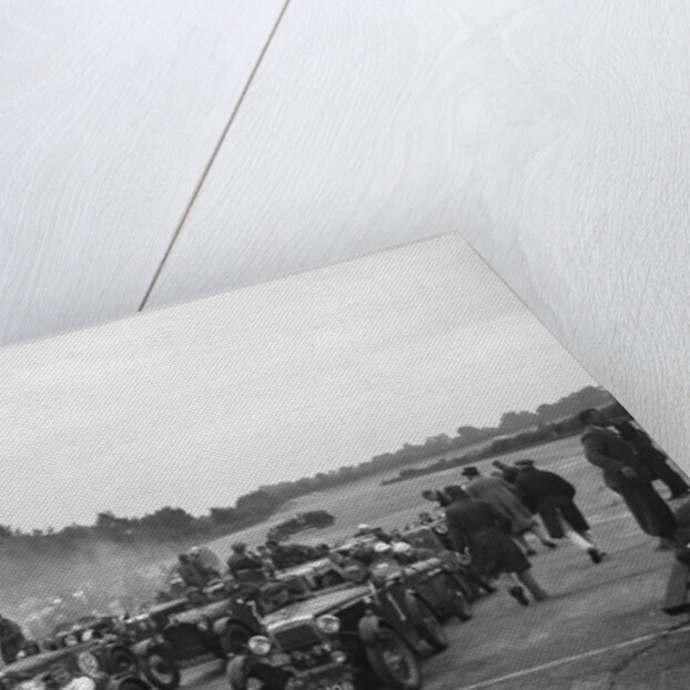 Cars on the starting grid for the Brighton & Hove Motor Club High Speed Trial, Brooklands, c1931 by Bill Brunell