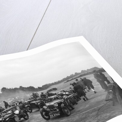 Cars on the starting grid for the Brighton & Hove Motor Club High Speed Trial, Brooklands, c1931 by Bill Brunell