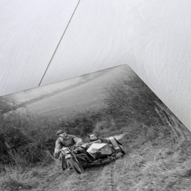Sunbeam and sidecar competing in the Inter-Varsity Trial, November 1931 by Bill Brunell