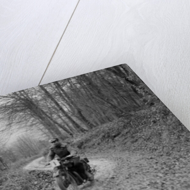 Motorcycle ridden by RD Quincy competing in the Inter-Varsity Trial, November 1931 by Bill Brunell