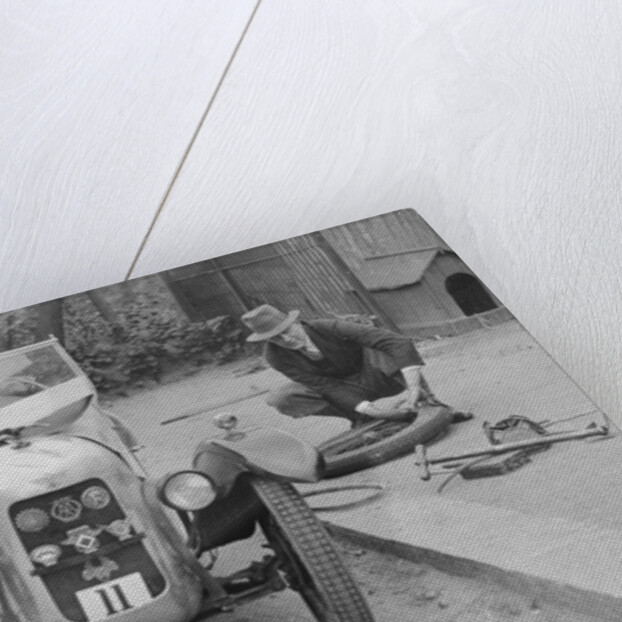 Working on the engine of E Martin's Austin Swallow at the North West London Motor Club Trial, 1929 by Bill Brunell