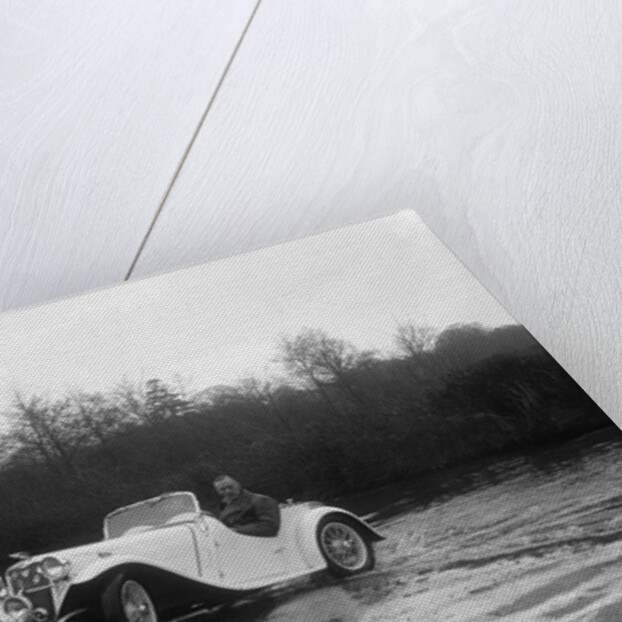 972 cc Singer Le Mans driving through a ford during a motoring trial, 1936 by Bill Brunell