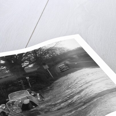 972 cc Singer Le Mans driving through a ford during a motoring trial, 1936 by Bill Brunell
