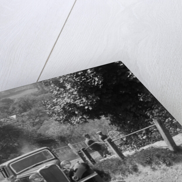 1934 Singer saloon taking part in a West Hants Light Car Club Trial, Ibberton Hill, Dorset, 1930s by Bill Brunell
