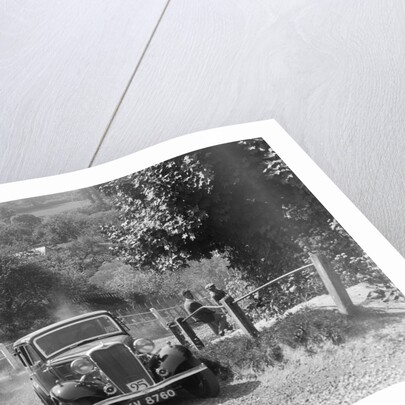 1934 Singer saloon taking part in a West Hants Light Car Club Trial, Ibberton Hill, Dorset, 1930s by Bill Brunell
