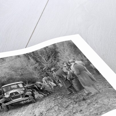 KHL Seaton's Ford Model A saloon receiving a push in the Inter-Varsity Trial, 1930 by Bill Brunell