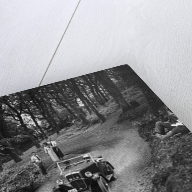 Morris Minor taking part in the B&HMC Brighton-Beer Trial, Fingle Bridge Hill, Devon, 1934 by Bill Brunell