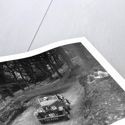 Triumph open tourer taking part in the B&HMC Brighton-Beer Trial, Fingle Bridge Hill, Devon, 1934 by Bill Brunell