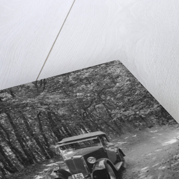 Morris Minor competing in the B&HMC Brighton-Beer Trial, Fingle Bridge Hill, Devon, 1934 by Bill Brunell