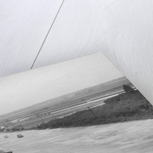 Talbot 95 Special of GA Wooding racing on the banking at Brooklands, 1938 or 1939 by Bill Brunell