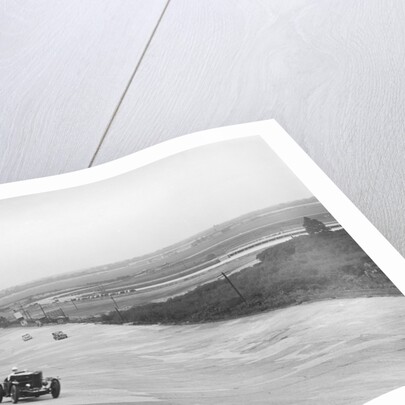 Talbot 95 Special of GA Wooding racing on the banking at Brooklands, 1938 or 1939 by Bill Brunell