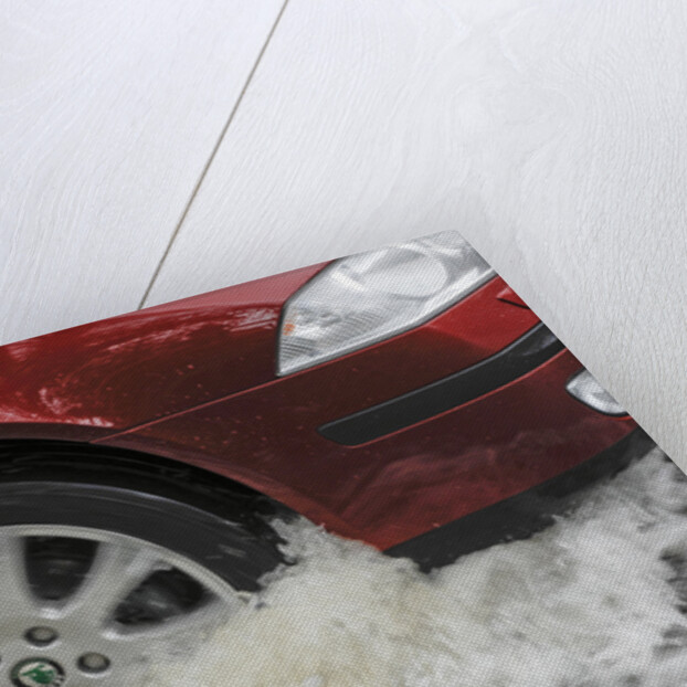 Car driving through flood by Unknown