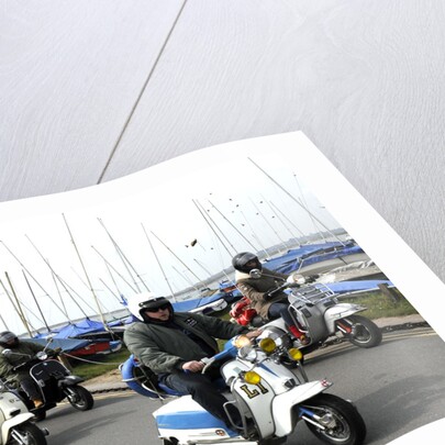 Group of Mods on their Scooters at Mudeford 2008 by Unknown