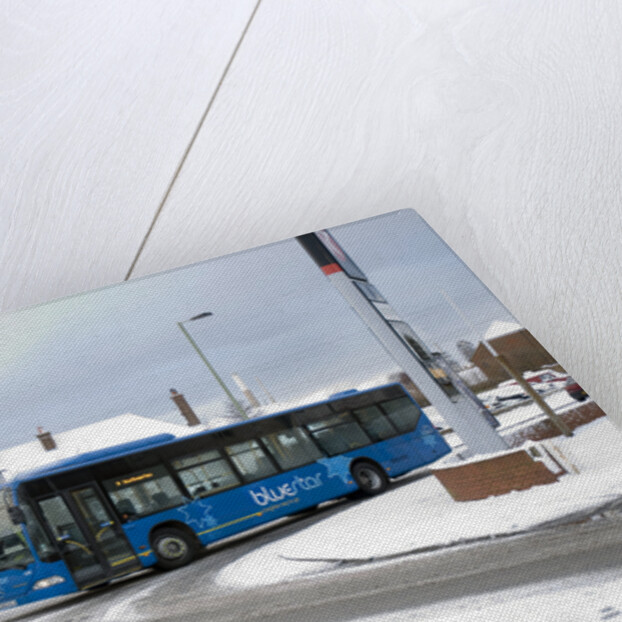 Solent Blue line Bus in snowy weather conditions by Anonymous