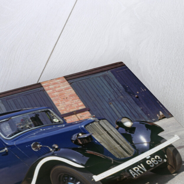 1938 Morris 8 with War time Headlamp blackout mask and whitewashed running board by Anonymous