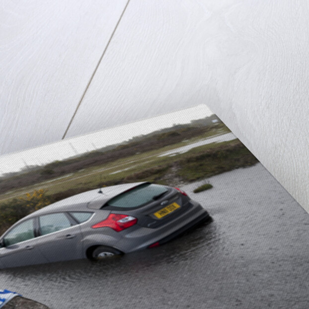 Ford Focus in flooded ditch after losing control on wet road 2012 by Unknown