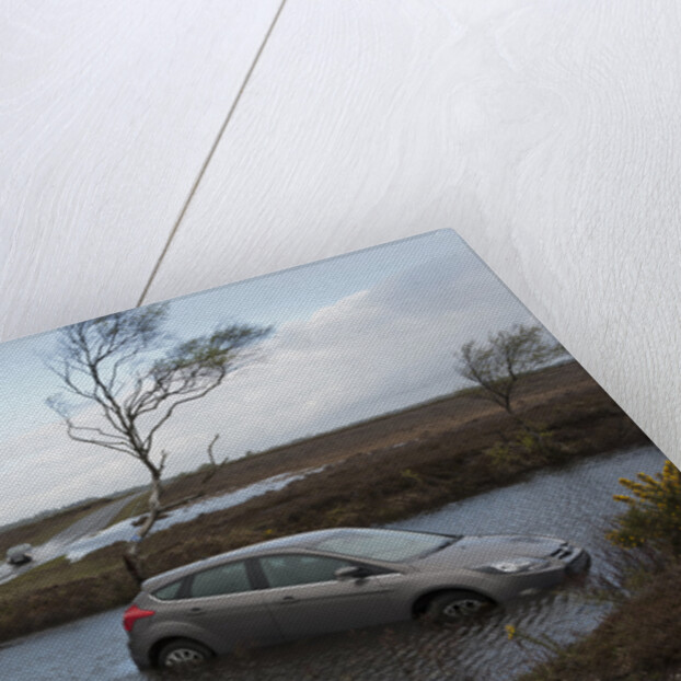 Ford Focus in flooded ditch after losing control on wet road 2012 by Unknown