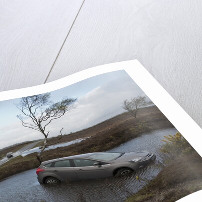 Ford Focus in flooded ditch after losing control on wet road 2012 by Unknown