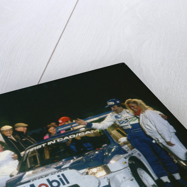 1986 RAC Rally. Tony Pond and Rob Arthur celebrate finishing 6th in MG Metro 6R4 by Unknown