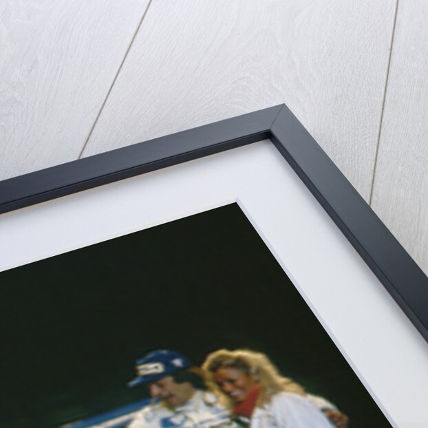 1986 RAC Rally. Tony Pond and Rob Arthur celebrate finishing 6th in MG Metro 6R4 by Unknown