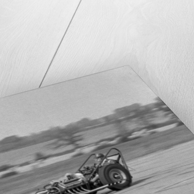 Allard dragster driven by Sydney Allard during testing at North Weald Airfield in Essex 1961 by Anonymous