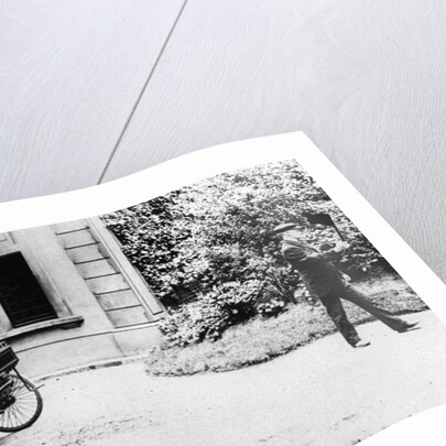 Peugeot 1896 with C.R. Rolls driving and Red flag in front by Anonymous