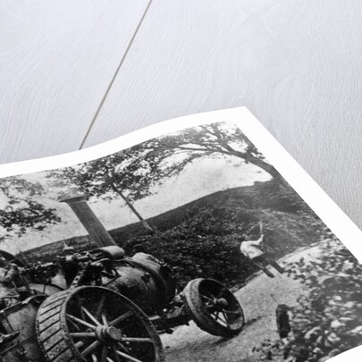 1869 Tasker traction engine with red flag man at the front by Anonymous