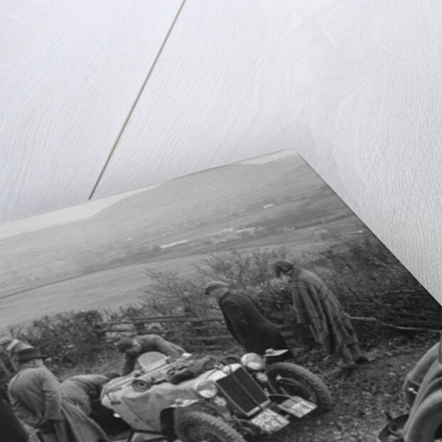 MG PB of K Scales getting a push during the MG Car Club Midland Centre Trial, 1938 by Bill Brunell