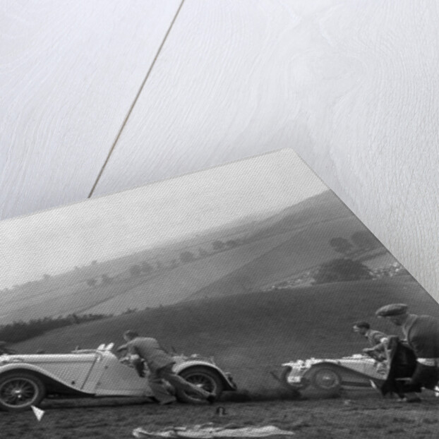 Singer and Riley Imp of B Bira competing in the MG Car Club Rushmere Hillclimb, Shropshire, 1935 by Bill Brunell