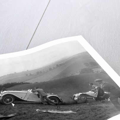 Singer and Riley Imp of B Bira competing in the MG Car Club Rushmere Hillclimb, Shropshire, 1935 by Bill Brunell