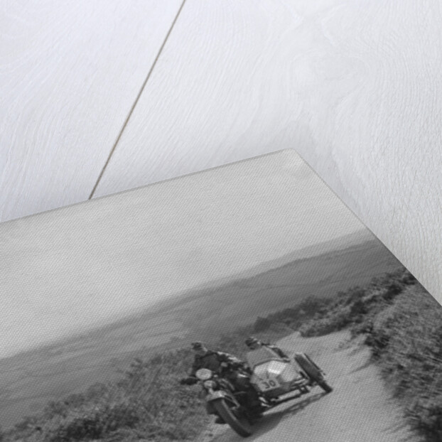 Harley-Davidson and sidecar of RW Praill competing in the MCC Torquay Rally, 1938 by Bill Brunell