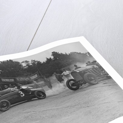 Fiat, Bugatti and Benz competing at a Surbiton Motor Club race meeting, Brooklands, Surrey, 1928 by Bill Brunell