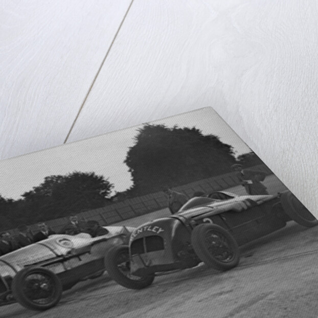 Delage of J Taylor and Bentley of Dudley Froy, Surbiton Motor Club race meeting, Brooklands, 1928 by Bill Brunell
