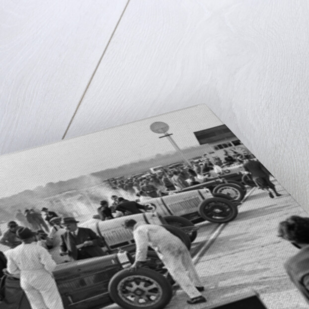 Cars on the start line, Surbiton Motor Club race meeting, Brooklands, Surrey, 1928 by Bill Brunell