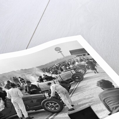 Cars on the start line, Surbiton Motor Club race meeting, Brooklands, Surrey, 1928 by Bill Brunell