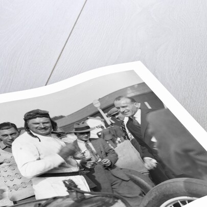 EL Bouts and his Sunbeam, Surbiton Motor Club race meeting, Brooklands, Surrey, 1928 by Bill Brunell