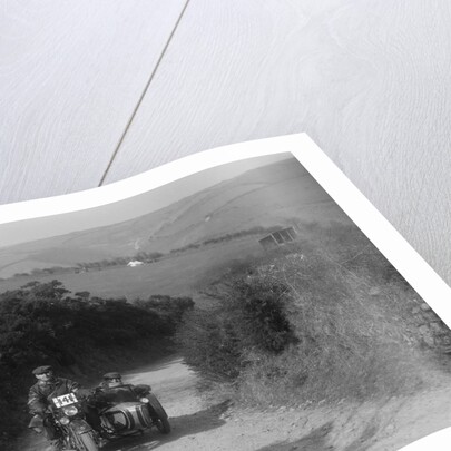 499 cc Rudge-Whitworth and sidecar of E Travers, MCC Lands End Trial, Beggars Roost, Devon, 1936 by Bill Brunell