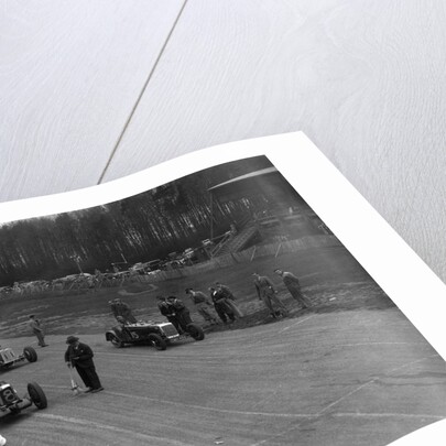 MG Q type, Frazer-Nash Shelsley and Bugatti Type 51 on the starting grid at Donington Park, 1930s by Bill Brunell