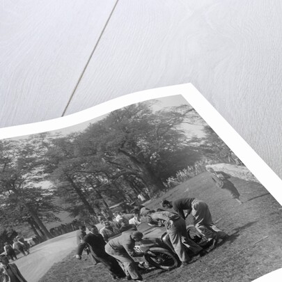 Crashed Austin 7 of B Sparrow, Donington Park Race Meeting, Leicestershire, 1933 by Bill Brunell
