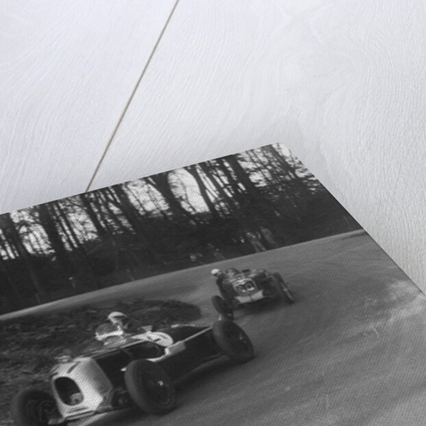 MG Magnette of AA Rigby leading JR Grice's Riley Brooklands at Donington Park, Leicestershire, 1935 by Bill Brunell