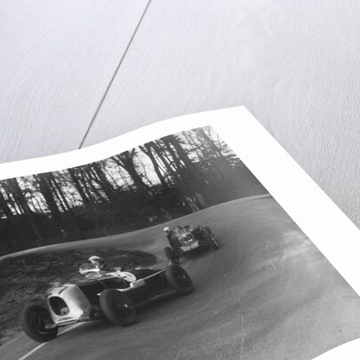 MG Magnette of AA Rigby leading JR Grice's Riley Brooklands at Donington Park, Leicestershire, 1935 by Bill Brunell